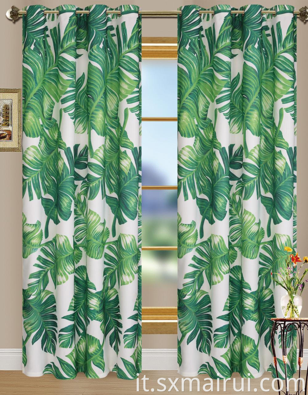 Printed Blackout Grommets Curtain